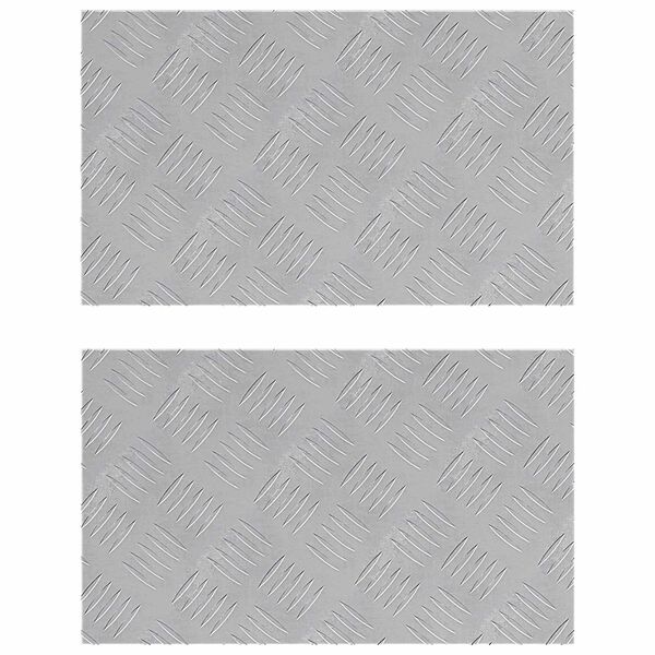 vidaXL Trinn Rektangul&aelig;r 2 pcs s&oslash;lv 50 x 30 cm Aluminium