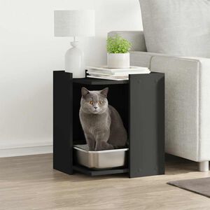vidaXL Skap til kattetoalett svart 42x42x51 cm konstruert tre