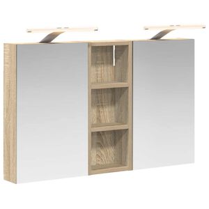 vidaXL Baderomsskapsett med d&oslash;r 3 pcs 80 x 10,5 x 50 cm Konstruert tre