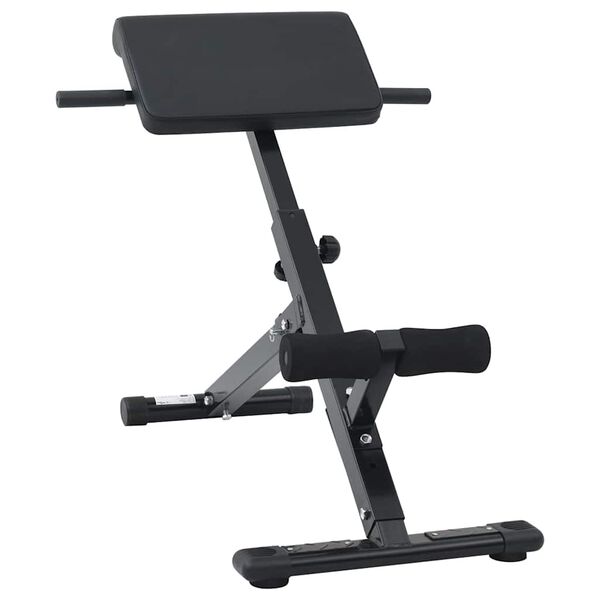 vidaXL Hyperextension benk Svart 100.5 x 70 x 78 cm Pulverlakkert st&aring;l