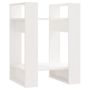 vidaXL Bokhylle/romdeler hvit 41x35x57 cm heltre furu