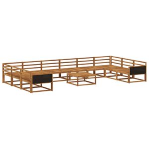 vidaXL Utend&oslash;rs sofa-sett 11 pcs Naturlig Solid akasietre