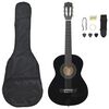 vidaXL Klassisk gitar 8-delers sett for nybegynnere 1/2 34" svart