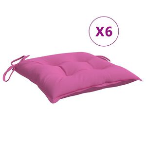 vidaXL Stolputer 6 stk rosa 40x40x7 cm stoff