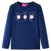 T-skjorte for barn med lange ermer marineblå 92