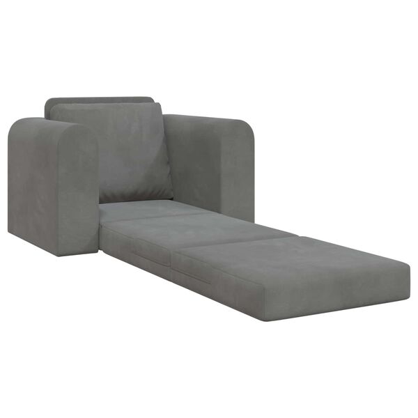 vidaXL Sammenleggbar Sofa seng M&oslash;rkegr&aring; 98 x 71 x 83 cm Fl&oslash;yel