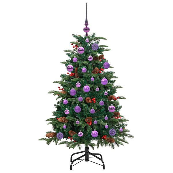vidaXL Kunstig juletre med 150 LED gr&oslash;nn 120 cm PVC og Metall og Plast