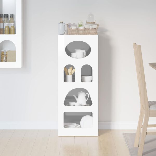 vidaXL Serviesskap H&oslash;yglanset hvit 40 x 35 x 100,5 cm Konstruert tre