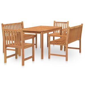 vidaXL Hagespisegruppe 5 deler heltre teak