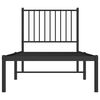 vidaXL Sengeramme i metall med hodegavl svart 75x190 cm