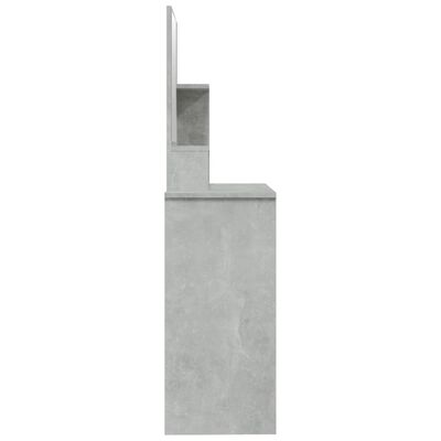 vidaXL Sminkebord med speil betonggrå 86,5x35x136 cm