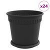 vidaXL Plantepotter 24 pcs Svart &Oslash; 19 x 16 cm Plast