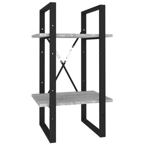 vidaXL Bokhylle 2 etasjer grå sonoma 40x30x70 cm konstruert tre