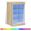 vidaXL Skjenk med LED-lys sonoma eik 41x37x67 cm
