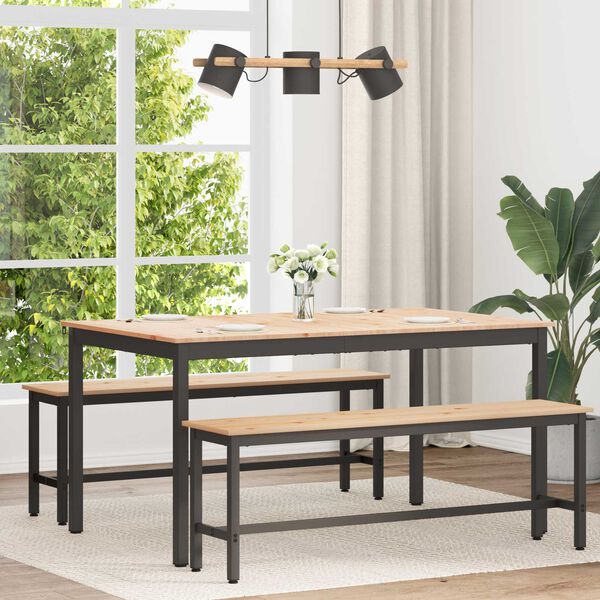 vidaXL Spisebord Naturlig 150 x 90 x 75 cm Massiv furu