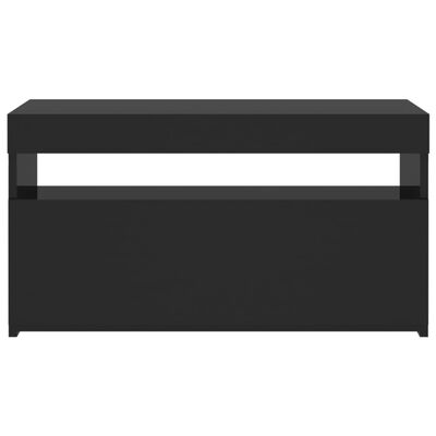 vidaXL TV-benk med LED-lys svart 75x35x40 cm