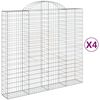 vidaXL Gabionkurver buede 4 stk 200x50x180/200 cm galvanisert jern
