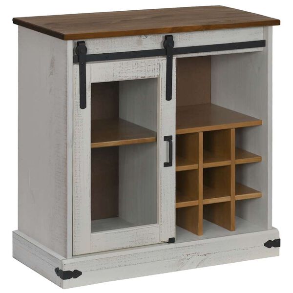 vidaXL Skjenk HALDEN med skyvedør hvit 80x40x80 cm heltre