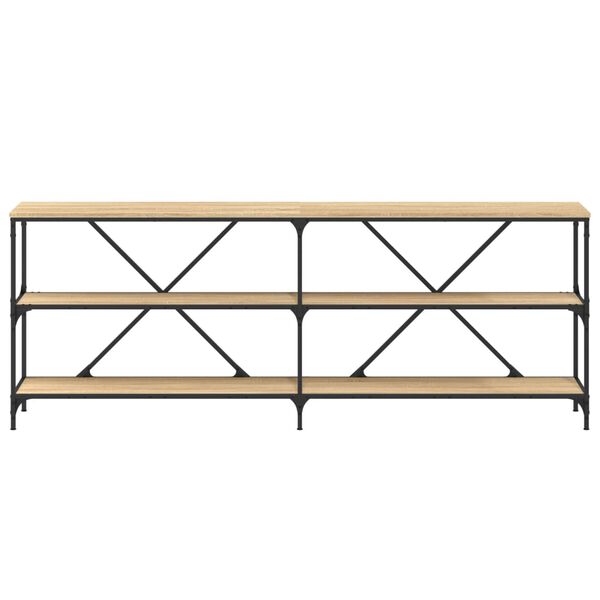 vidaXL Salongbord sonoma eik 200x30x75 cm konstruert tre og jern