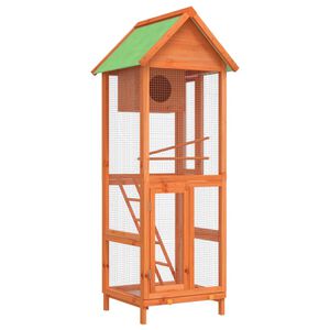 vidaXL Fuglehus brun 60x58,5x160 cm heltre furu