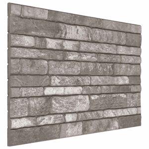 vidaXL Veggpaneler 10 stk. 100 x 50 cm M&oslash;rkegr&aring; EPS Skum