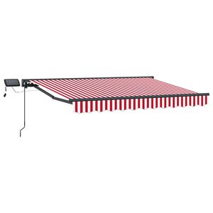 vidaXL Manuell markiseramme med LEDs R&oslash;d, Hvit, Antrasitt 3 x 2,5 m