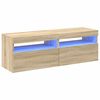 vidaXL TV-benker med LED-lys 2 stk sonoma eik 60x35x40 cm