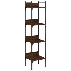 vidaXL Bokhylle 4 etasjer brun eik 35x30x138,5 cm konstruert tre