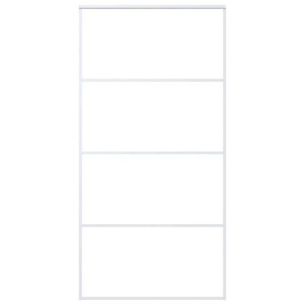 vidaXL Skyved&oslash;r ESG-glass og aluminium 102,5x205 cm hvit