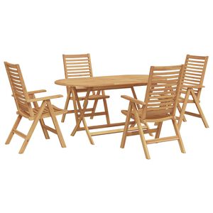 vidaXL Hage Spisegruppe 5 stk. Brun Massivt Teaktre