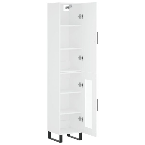 vidaXL Highboard hvit 34,5x34x180 cm konstruert tre