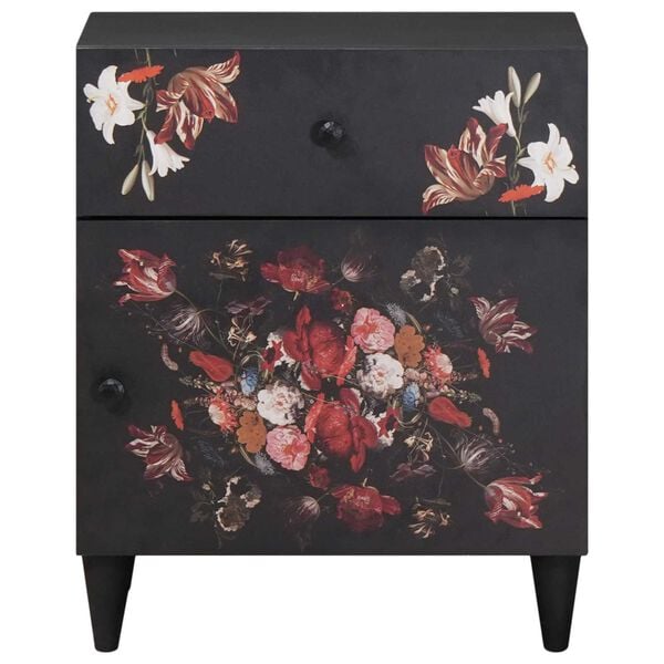 vidaXL Nattbord med skuff Flerfarget 50 x 33 x 60 cm Massiv mango tre