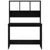 vidaXL Skrivebord med hyller svart 102x45x148 cm konstruert tre