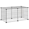 vidaXL Dyrebur 8 paneler svart 70x35x35 cm st&aring;l