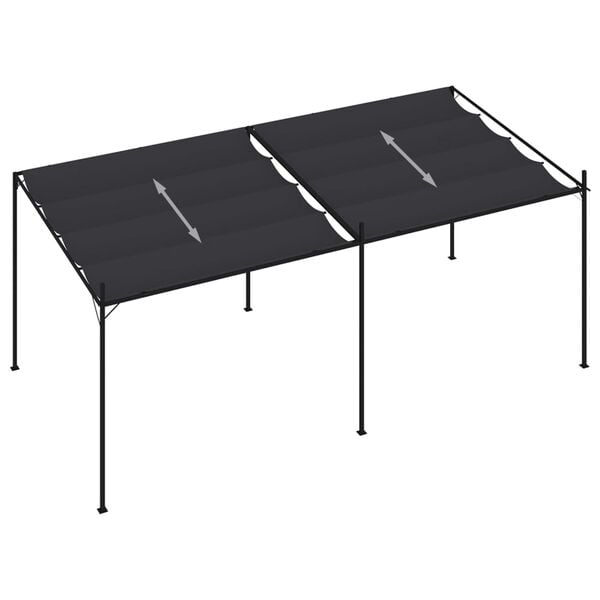 vidaXL Paviljong med uttrekkbart tak 600x300x233 cm antrasitt