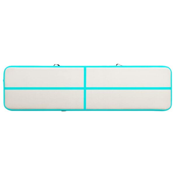 vidaXL Oppbl&aring;sbar gymnastikkmatte med pumpe 700x100x20 cm PVC gr&oslash;nn