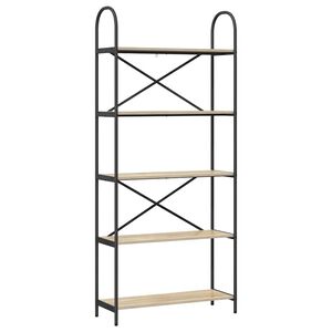 vidaXL Bokhylle 5 niv&aring;er 80 x 30 x 183 cm Konstruert tre Sonoma eik