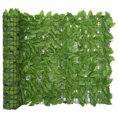 vidaXL Balkongskjerm med grønne blader 300x100 cm