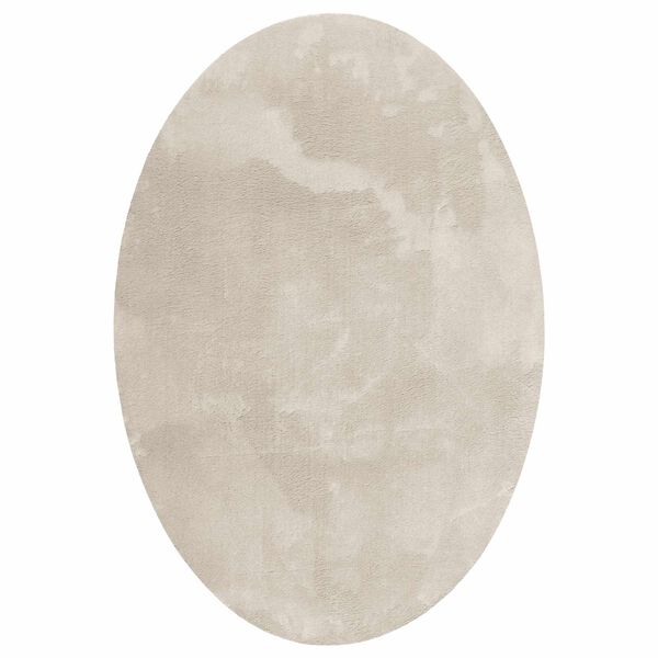 vidaXL Omr&aring;detepper Oval HUARTE Beige 230 x 160 cm 100% Polyester