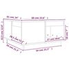 vidaXL Salongbord hvit 60x61x32,5 cm heltre furu