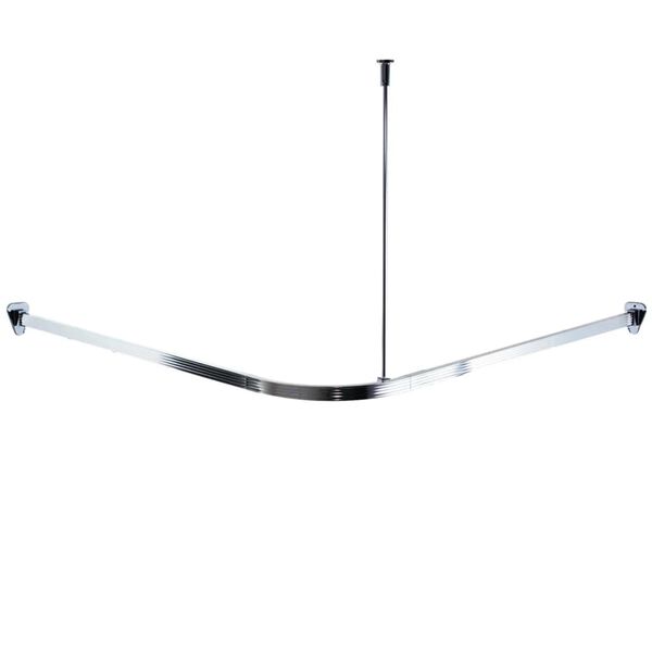 RIDDER Universell hj&oslash;rnedusj gardinstang med kroker krom 52500