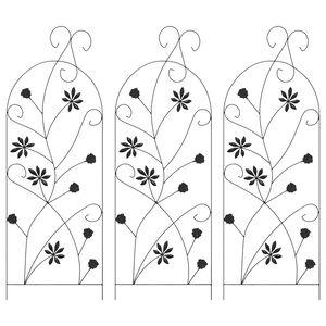 vidaXL Hage Hegning 3 stk. Svart 112 x 39,5 cm St&aring;l
