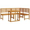 vidaXL Hagebenk Set 3 pcs Brun Solid akasietre