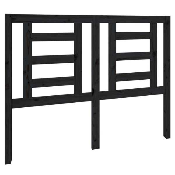 vidaXL Sengegavl svart 126x4x100 cm heltre furu