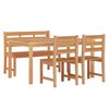 vidaXL Hagespisegruppe 4 deler heltre teak