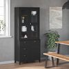 vidaXL Highboard VIKEN svart 80x40x190 cm heltre furu