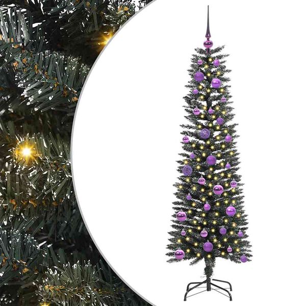 vidaXL Kunstig juletre med 150 LED gr&oslash;nn 150 cm PVC og plast og st&aring;l