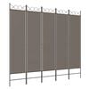 vidaXL Romdeler 5 paneler antrasitt 200x220 cm stoff