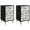 vidaXL Nattbordskap GOTHA 2 stk. Svart eik 36 x 33 x 61 cm