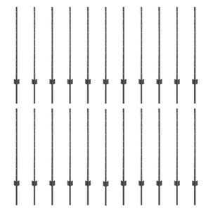 vidaXL Gjerdep&aring;le 22 pcs Gr&aring; 140 cm St&aring;l